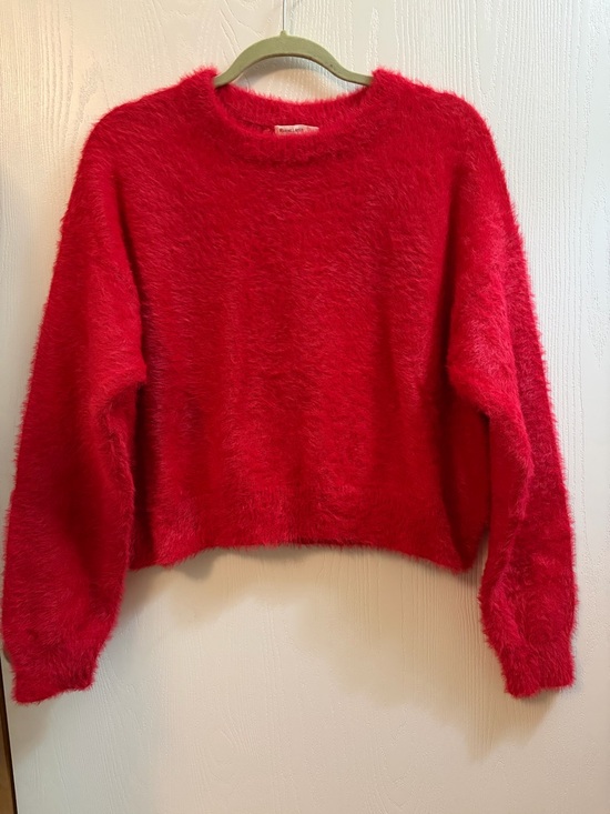 MARINE LAYER Sweaters - MARINE LAYER eyelash cropped sweater in scarlet nylon/cotton/wool blend Large